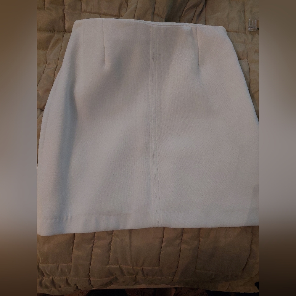 Versace Jean's Coutour ivory mini skirt.